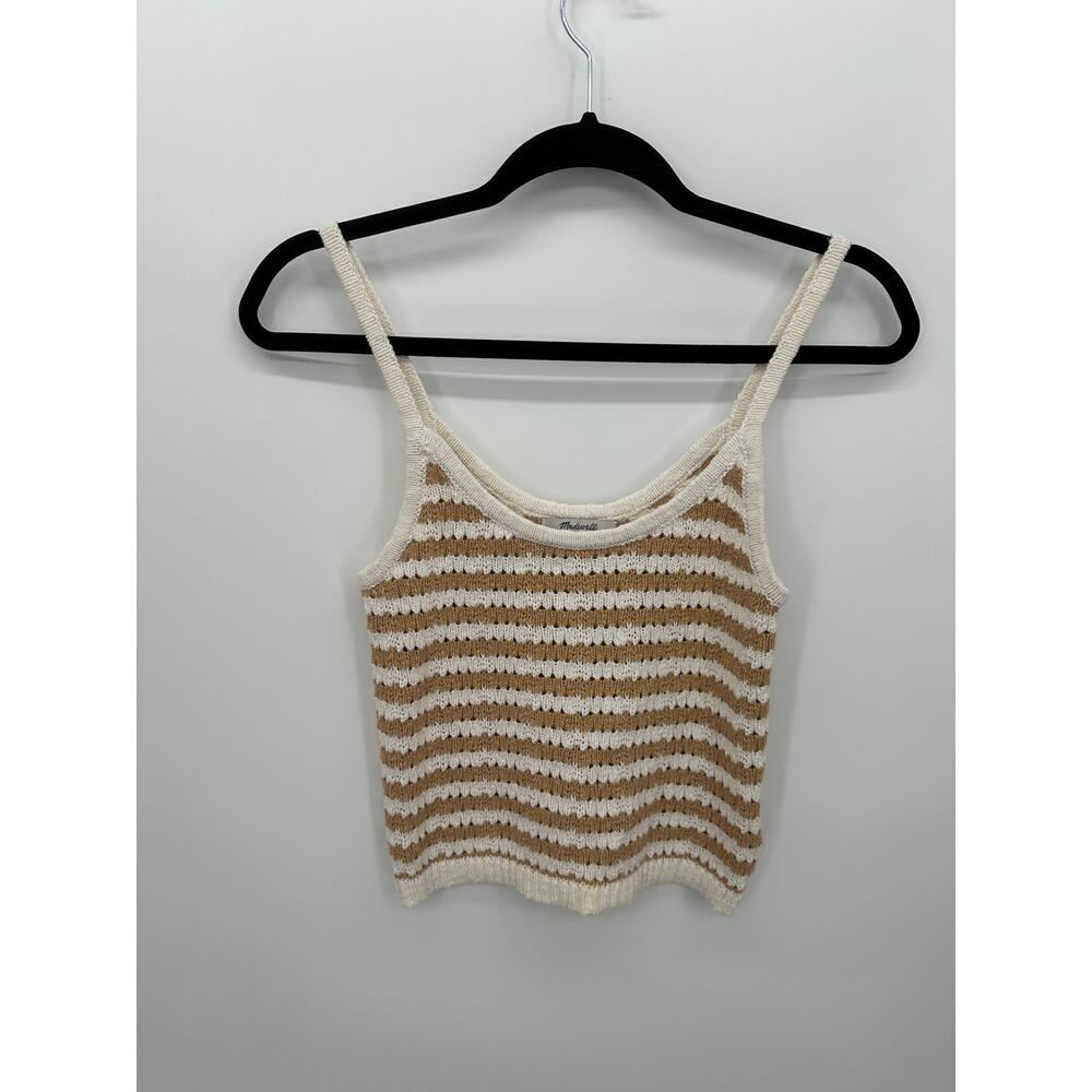 Madewell‎ Womens Striped Open-Stitch Sweater Tank Size XS NJ829 Boho Neutral
